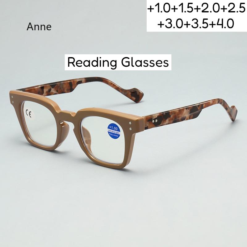 Square Frame Reading Glasses Retro Printing Frame Men Women High-definition Presbyopia Farsighted  Gafas De Lectura Hombre