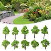 Scene Model Trees Decoration Diorama Display Green Plastic Props Railroad Resin 10pcs Scale Scenery Simulation DIY