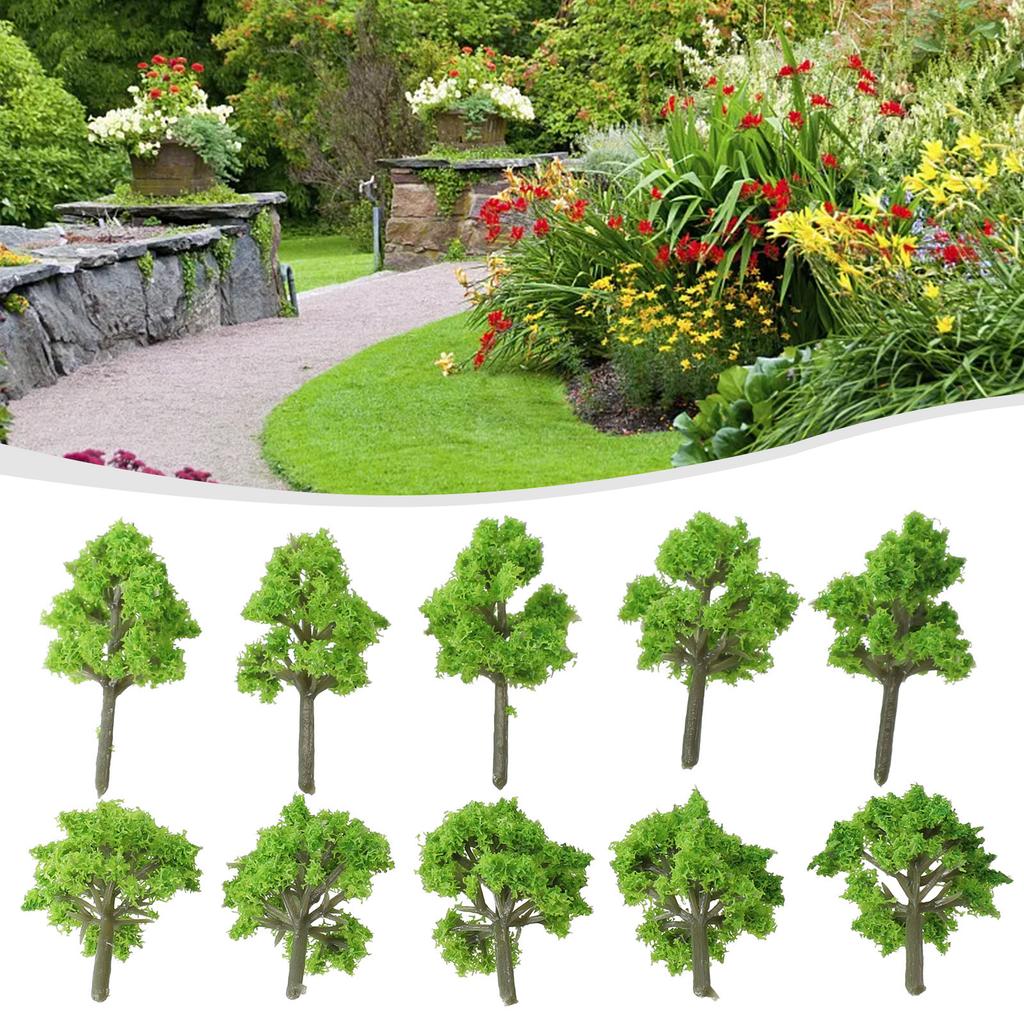 Scene Model Trees Decoration Diorama Display Green Plastic Props Railroad Resin 10pcs Scale Scenery Simulation DIY