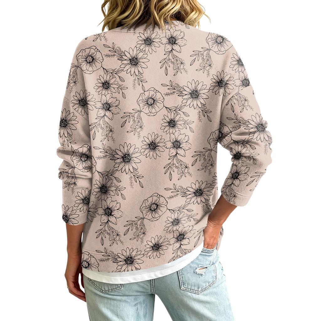 Women's Vintage Floral Print Button Front Jacket for Casual Outdoor Wear