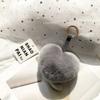 Rex Rabbit Fur Heart Fluffy Fur Keychain Cartoon Design Heart Plush Pendant  Bag Decoration
