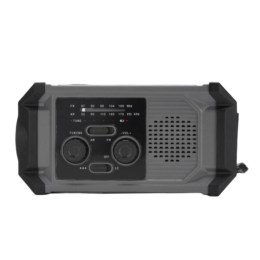 Solar Hand Crank Radio Multi Functional IPX4 Water Proof Emergency AM Frequency Modulation Radio with LED Flashlight
