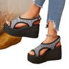 Fashion Female Shoes On Sale 2025 Summer New Platform Women's Mesh Sandals Buckle Strap Wedges Breathable Sandals for Plus Size Casual