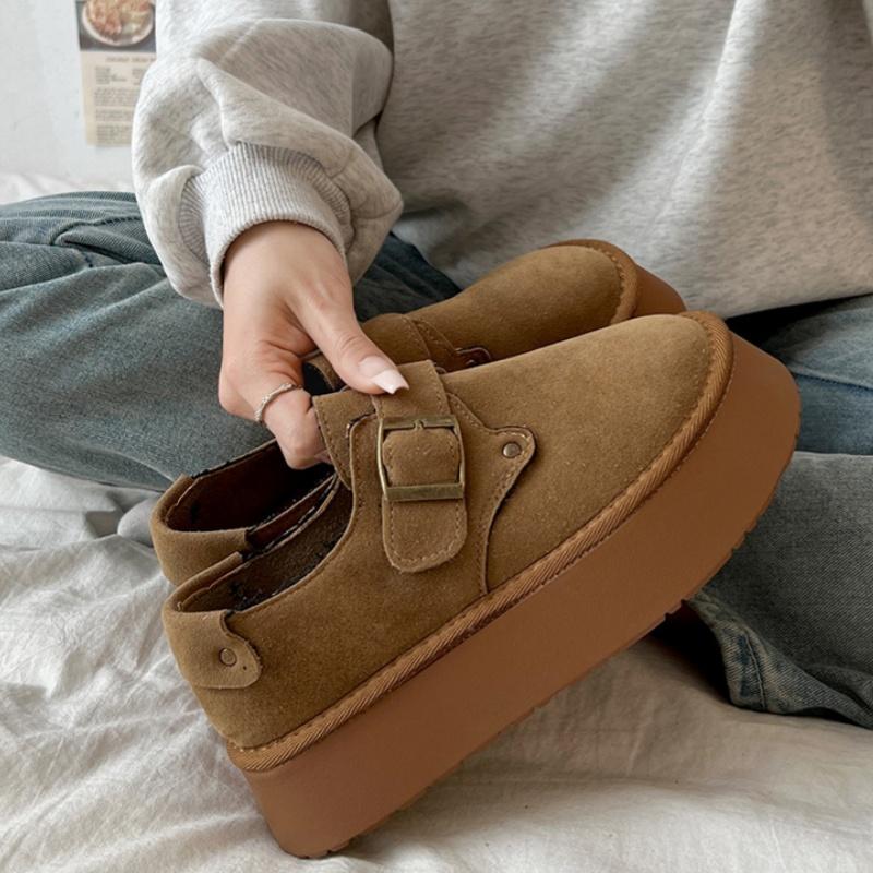 Fashion Fashionable Versatile Women Platform Thick Shoes 2025 Autumn Winter Female Casual Flat Shoes Round Toe Shallow Mouth Women Shoes