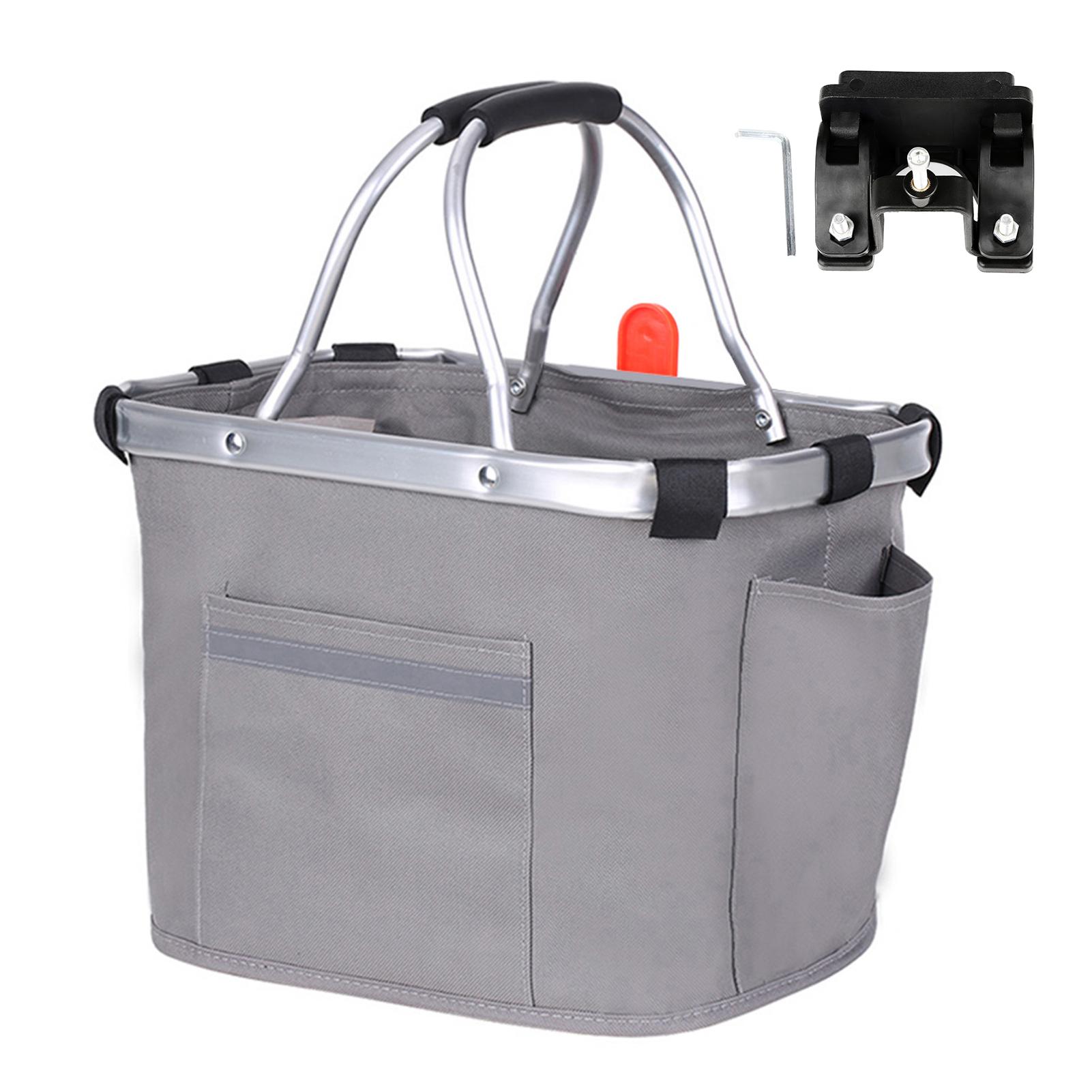 Shoemst Grey Lixada Bike Basket Bicycle Handlebar Front Basket Pet Carrier Bag For Shopping Commuting