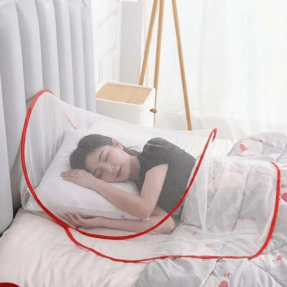 Portable Folding Mosquito Net Breathable Mesh Anti-Mosquito Head Cover Head Mosquito Tent  Travel