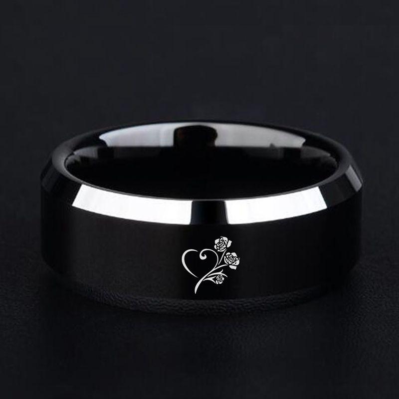 Punk Vintage Siyah bıçak alev Desen Erkek Yüzük Paslanmaz Çelik Titanyum Yüzükler Erkekler Kadınlar için Alyanslar