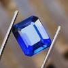 7 Cts Heated Ceylon Blue Sapphire Emerald Cut Certified Loose Gemstone