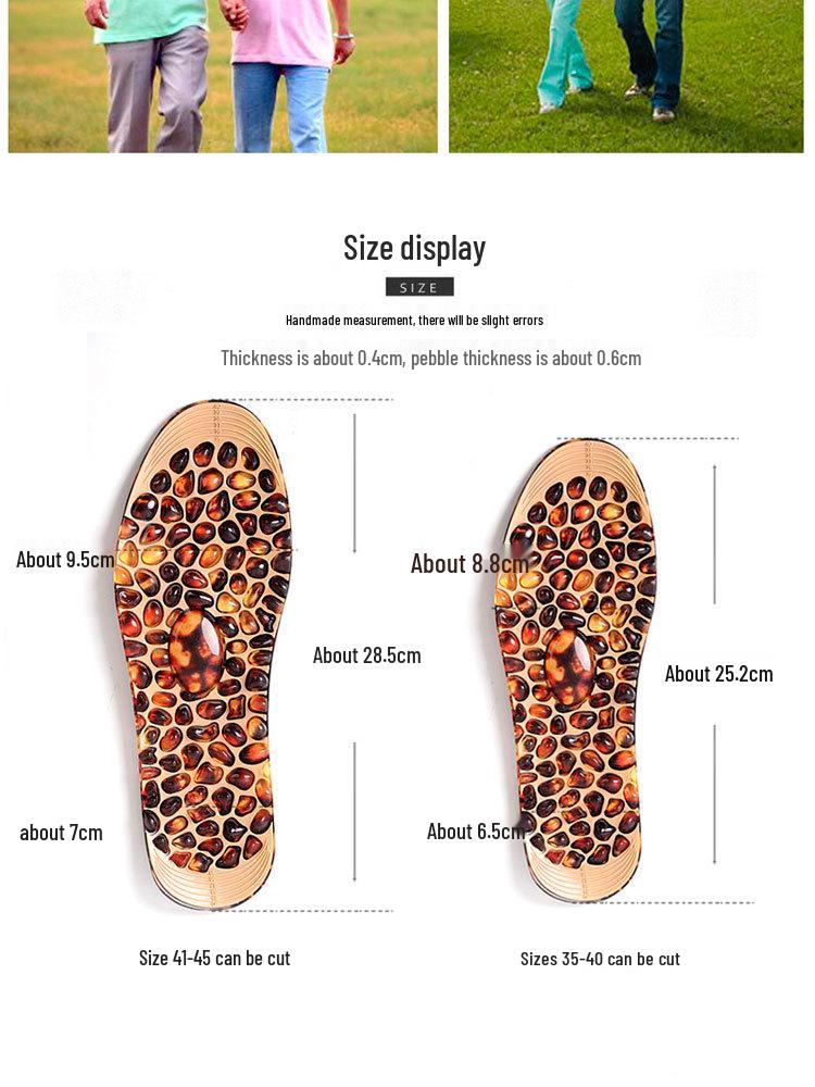 Plantar Acupressure Non-Slip Insoles with Pebble Pressing for Sneakers