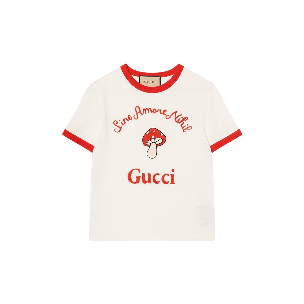GUCCI T Shirts Women's Ecru Crew Neck Moderate 723566-XJFT2-9088