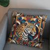 2D Buntes Geometrisches Leopardenmuster Kissenbezug Muster Kissenbezug Geeignet für Sofa Schlafzimmer Auto Kissenbezug