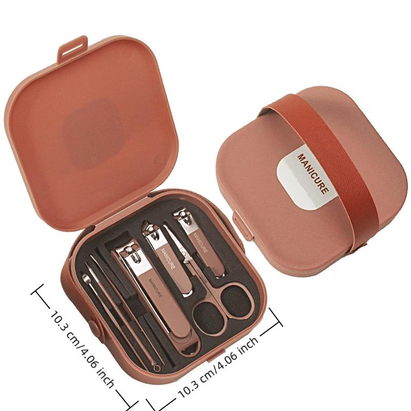 Anti Splash Nail Clipper Manicure Pedicure Set 5/6/7/8 Pcs Portable Durable Nail Scissors for Personal Nail Grooming
