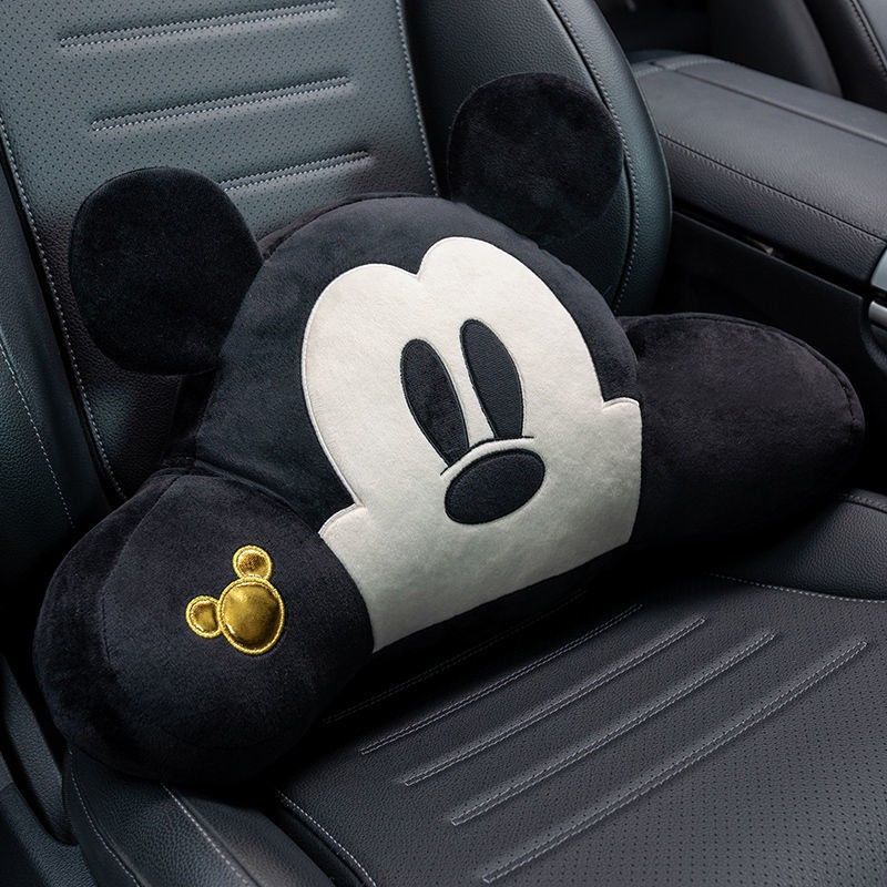 Cartoon Mickey Minnie Poached Egg Automotive Headrest Neck Pillow Pillow Cute Car Lumbar Support Pillow Seat Pillow