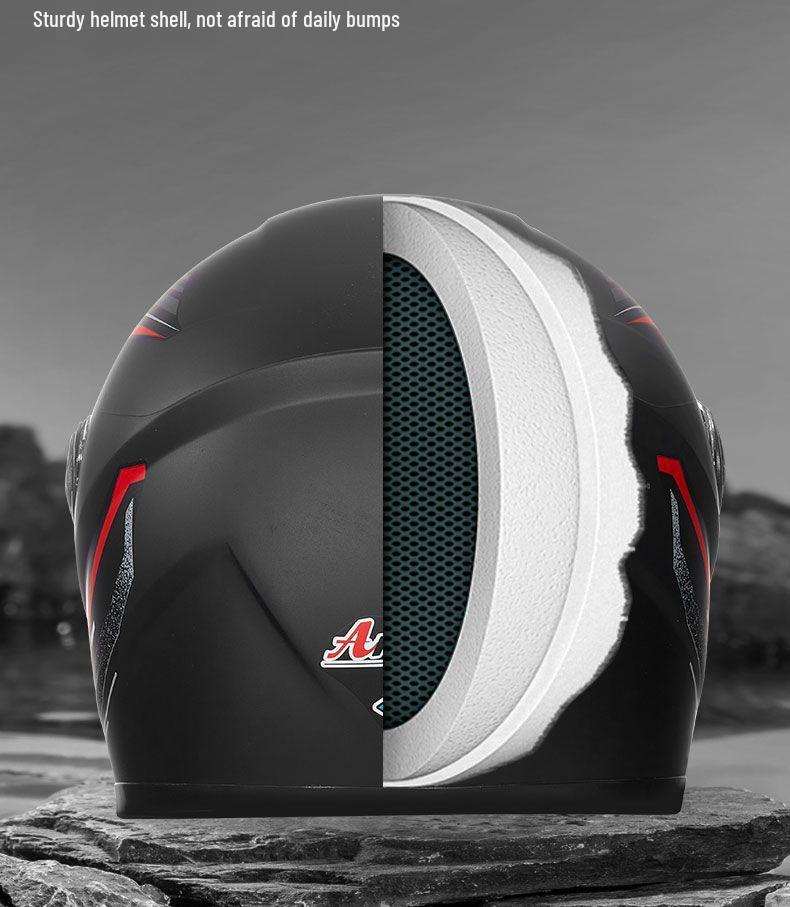 Certified Electric Vehicle Winter Full-Face Helmet for Men & Women - Windproof, Warm, Neck Gaiter Protection