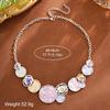 Women's European Geometric Flower Necklace: Colorful Oil-Drop Clavicle Chain