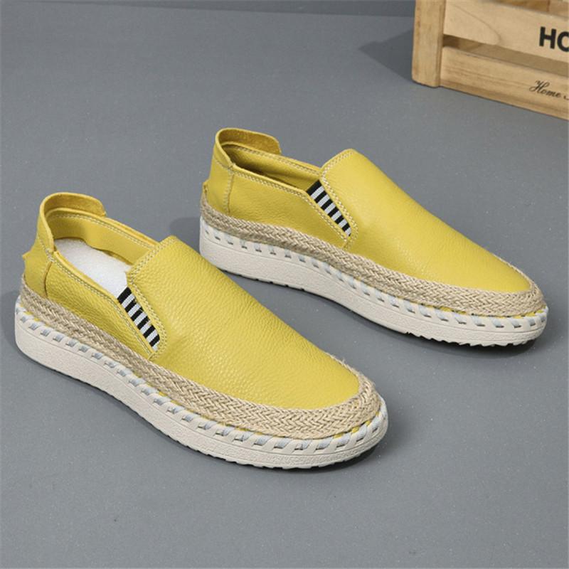 New Fashion Fisherman Loafers New Men's White Genuine Leather Espadrilles Shoes Male Walking Sneakers Footwears Zapatos Hombre