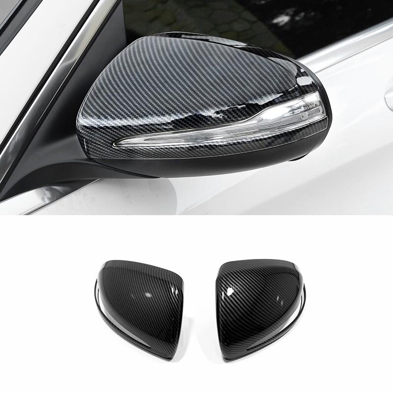 ABS Chrome/Carbon For Mercedes Benz B C E S GLB GLC Class W205 W213 Car Side Door Rearview Turning Mirror Rain Eyebrow 2pcs