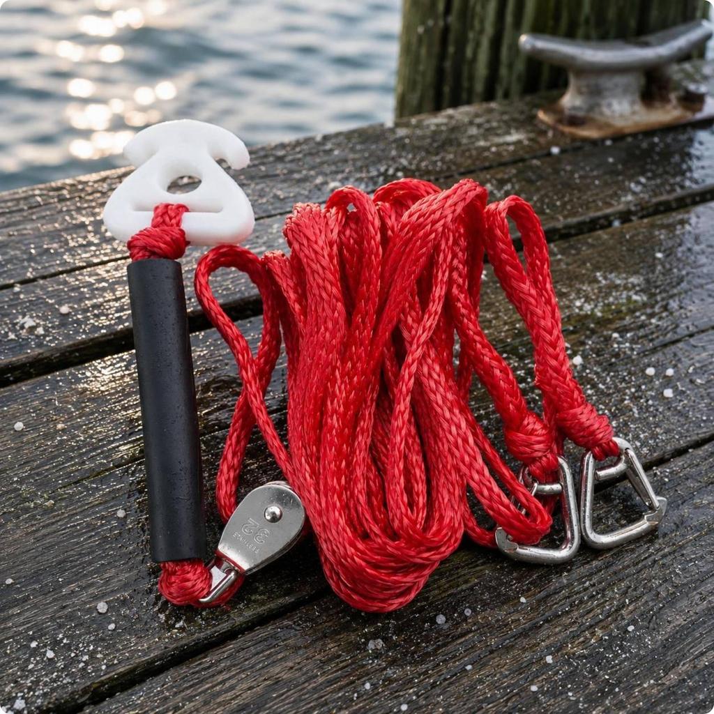 VVConfiguration Tow Harness Braided Polyester Rope Stainless Steel Hooks Towing Strap