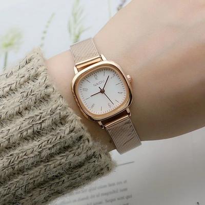 Luxus Roségold Uhr Damen Armbanduhren Marke Damen Casual Quarz Uhr Stahl Damen Armbanduhr Montre Femme Relogio