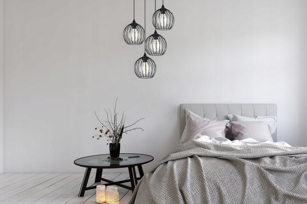 BLACK WIRE HANGING LAMP LOFT LED CHANDELIER