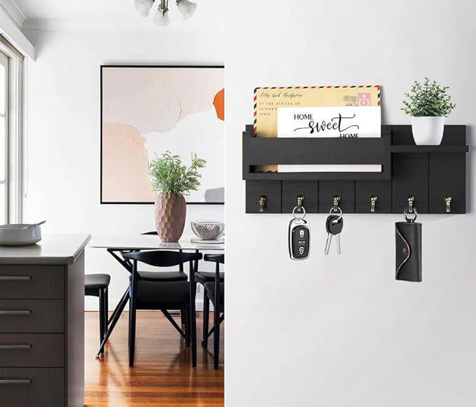 Stock Simple Wooden Wall Shelf & Key Holder - Solid Wood, Wall-Mounted for Entrance Hall