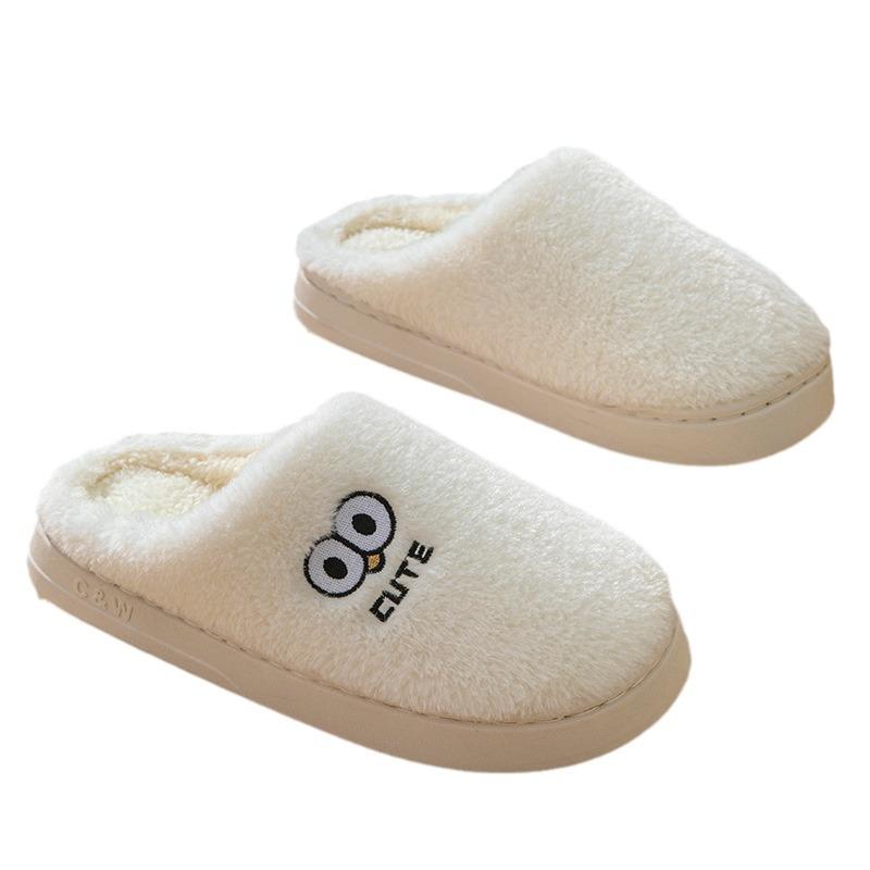 Cotton Slippers Women's Winter New Velvet Cotton Shoes Couple Home Hair Slippers Shoes Girl Cotton Drag