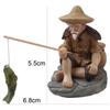 2025 Fisherman The Fish Tank Decoration Mini Fish Tank Aquarium Rockery Home Decor Old Man Fishing Dollhouse Ornaments Drop Ship