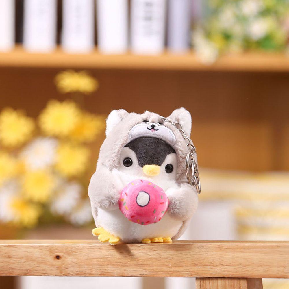 Key Ring Ornaments Donut Plush Key Chain Women Key Holder Korean Style Key Buckle Penguin  Pendant