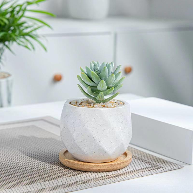 Nordic Decoration Coffee Table Restaurant Porch Study Colorful Ceramic Geometric Plant Flower Pot