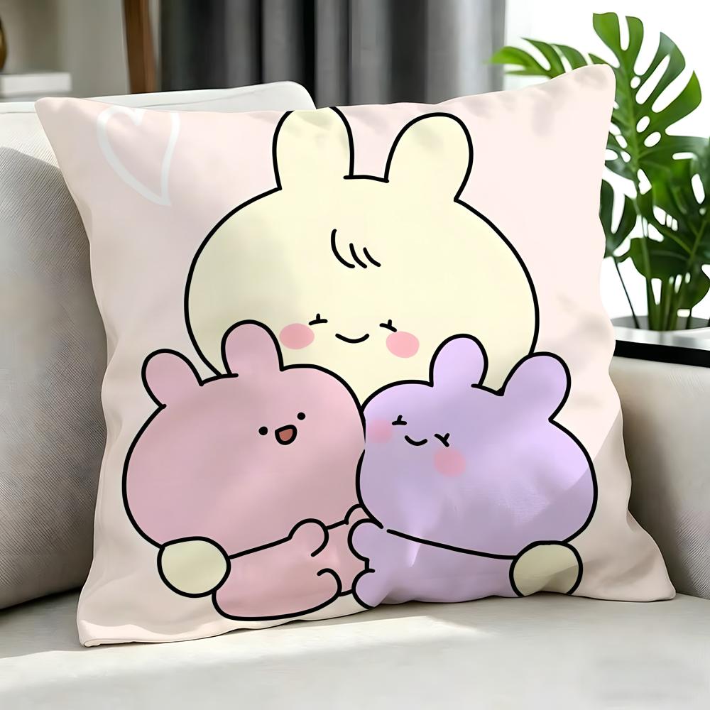 Cartoon Asamimichaan Asleep Cushion Cover Cushion Cover Set 4Pcs 50X50 45X45 40X40 Pillowcase Decorative Sofa Home Decor