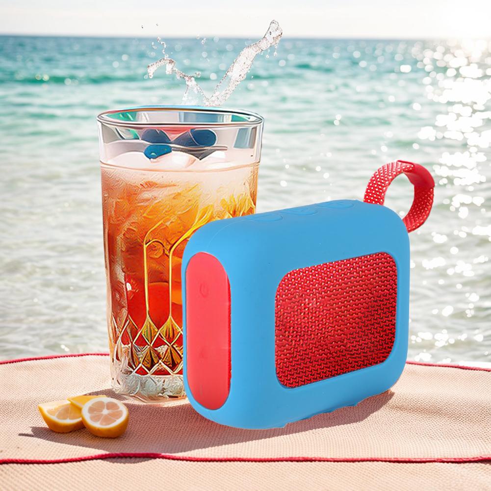 Silicone Speaker Protective Cover with Hook Speaker Shell Pouch Sleeve Skin Travel Protective Stand Up Carrying Case for JBL GO4