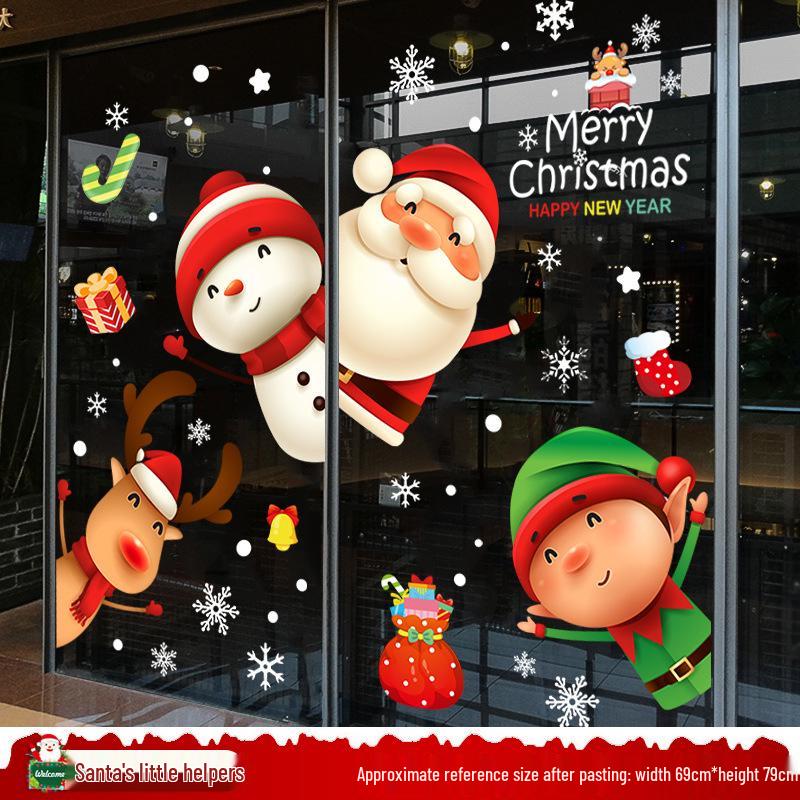 Santa Claus Christmas Window Clings - Tree, Door Stickers & Ornament Decor