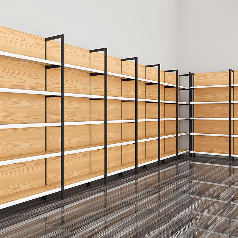 Four-Column Wood Grain Storage Rack for Stationery or Snacks - Single/Double Sided Display