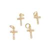 14K Gold-Filled Diamond Mini Cross Pendant for DIY Bracelets and Necklaces