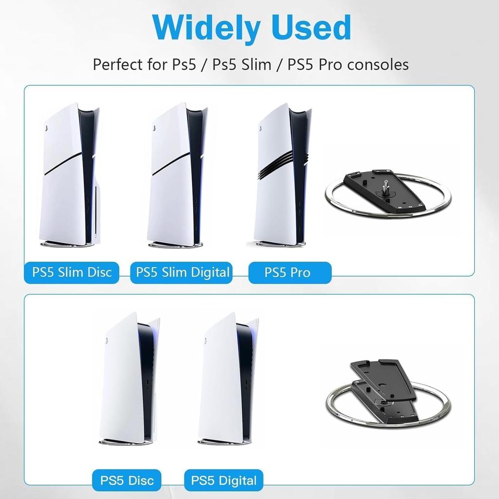 RDFJ PS5 Series Improved Heat Vertical Stand for PRO with All PS5 Stand, Space-Saving, Stable, Anti-Tip, Earthquake-Resistant, Scratch-Resistant,