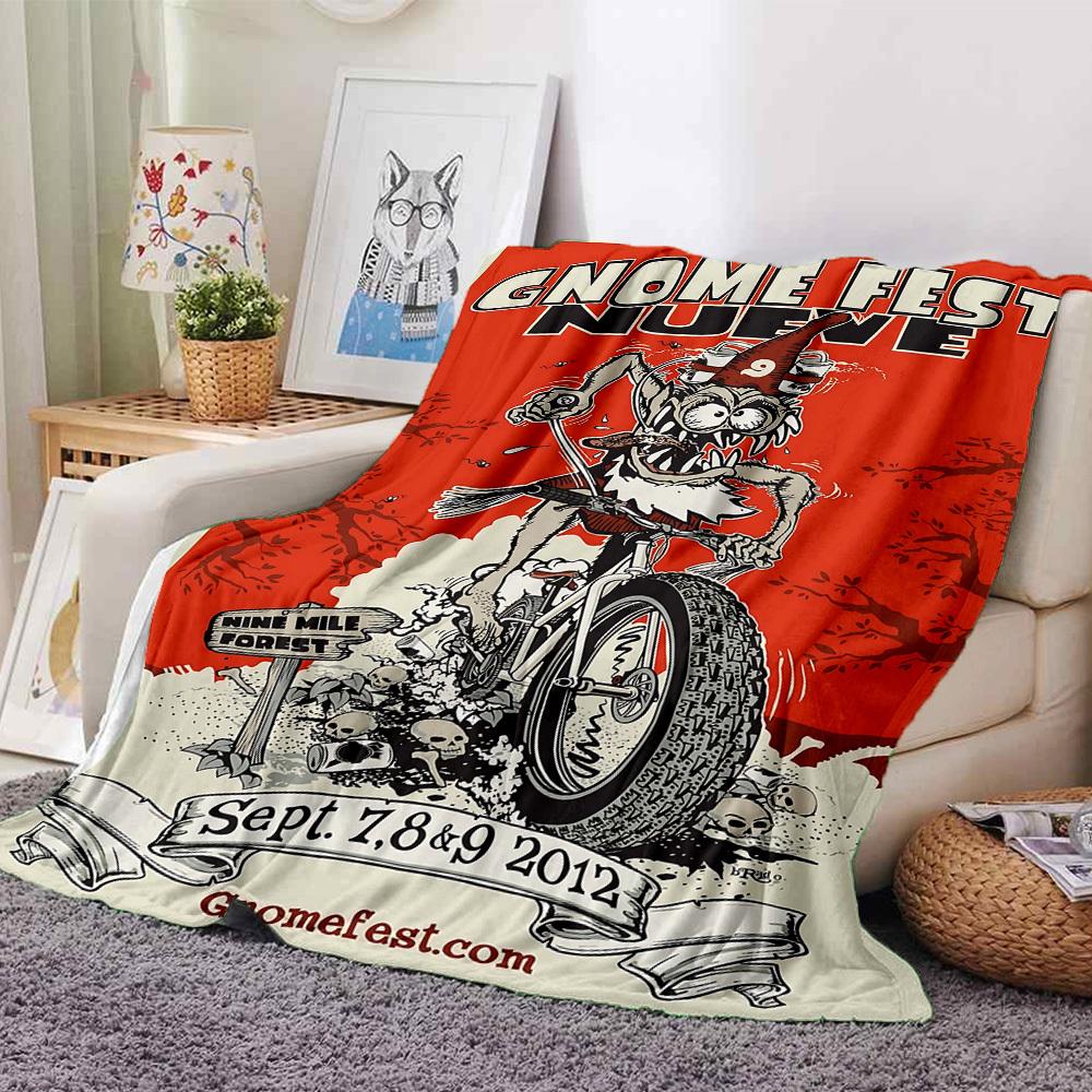 

1pc Gnome Fest Nueve Soft Flannel All-Season Throw for Home, Office, Outdoor UseDurable Comfort 100496 80cmx120cm(31inx47in)
