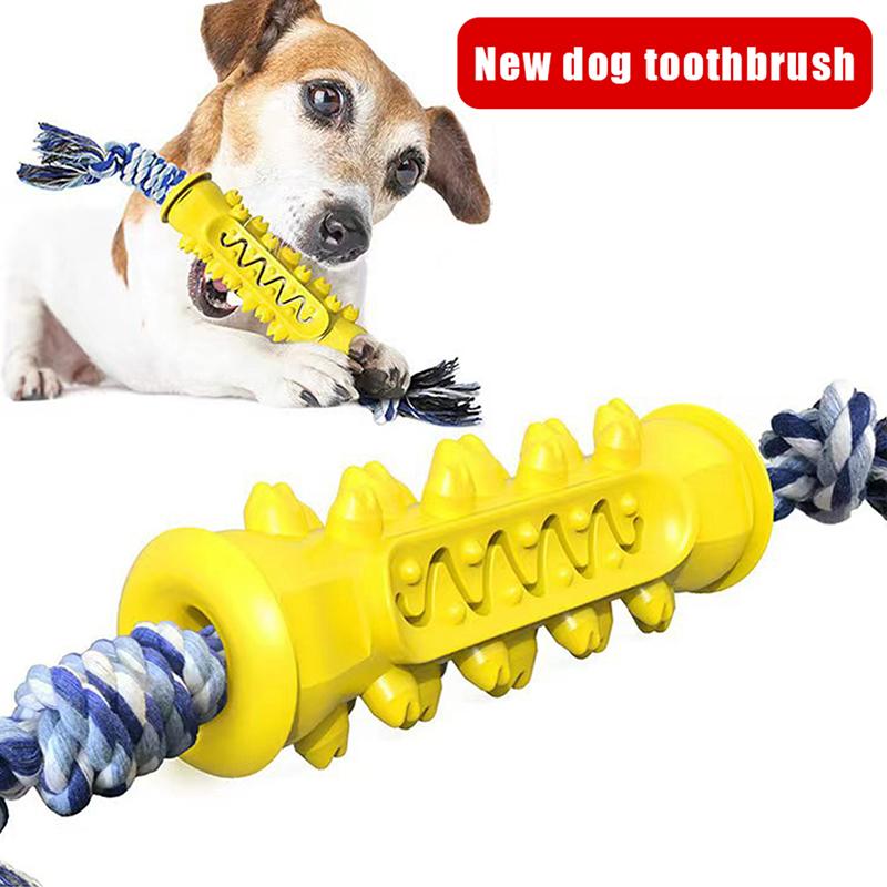 Rubber Dog Molar Toothbrush Toys Chew Cleaning Teeth Safe Puppy Dental Care Soft Pet Cleaning Toy Supplies Pet Accessories 1Pc