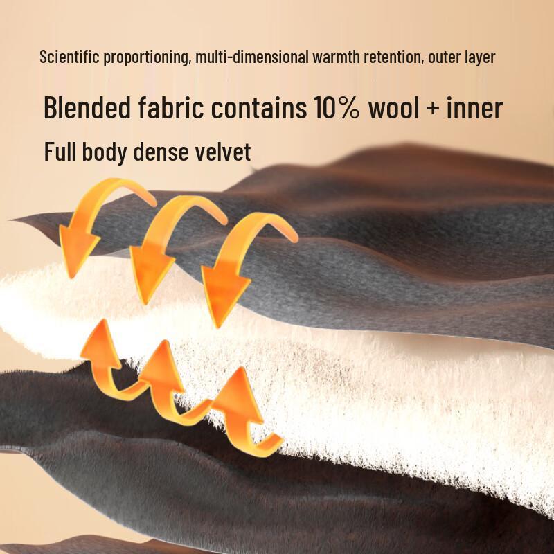 Septwolves Men's Wool Blend Thickened Thermal Underwear Set