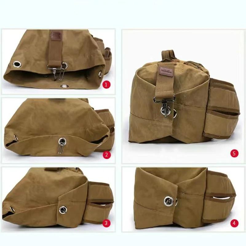 Canvas-Rucksack Herrentasche Outdoor Sports Duffle Bag Reiserucksack Wanderrucksäcke Angeltasche Campong Taschen Rucksack
