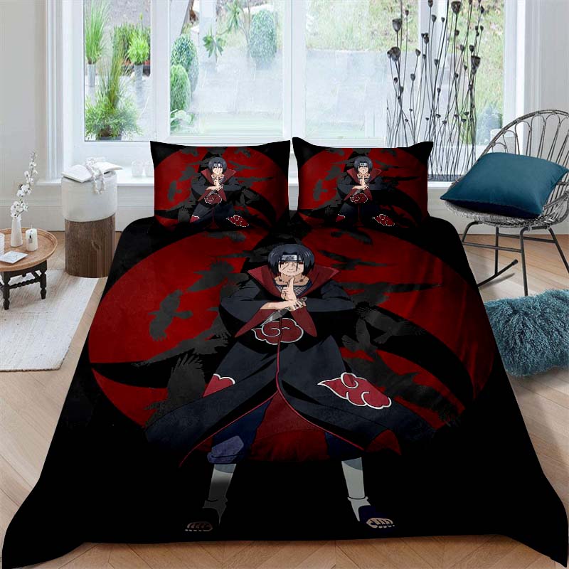 NARUTO Shonen Manga Print Bedding Set – Duvet Cover Set – Luxury Gift for Teens, Fits Double/Single Beds