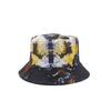 Ins Tie-Dye Visor Hat Men And Women Street Hip-Hop Double-Sided Wearing Basin Hat Trendy Graffiti Ink Painting Bucket Hat