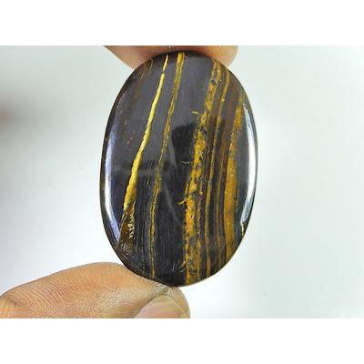 34 Karat Wildes Helles Eisen Tiger Ovaler Kristall Cabochon Lose Edelstein 24x40x4MM SK-2833