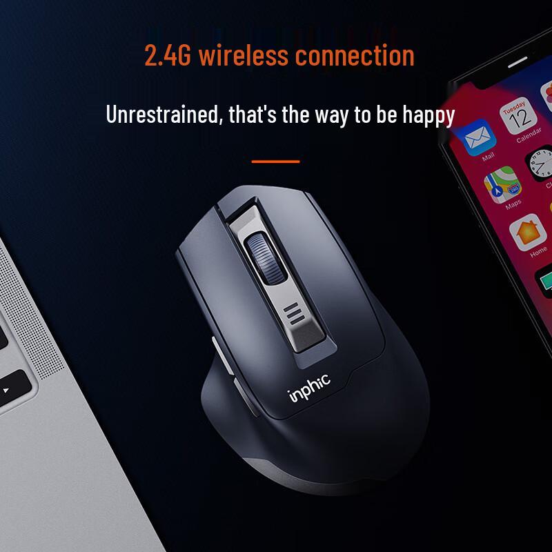 INPHIC M9 Ergonomic Rechargeable Silent Wireless Mouse