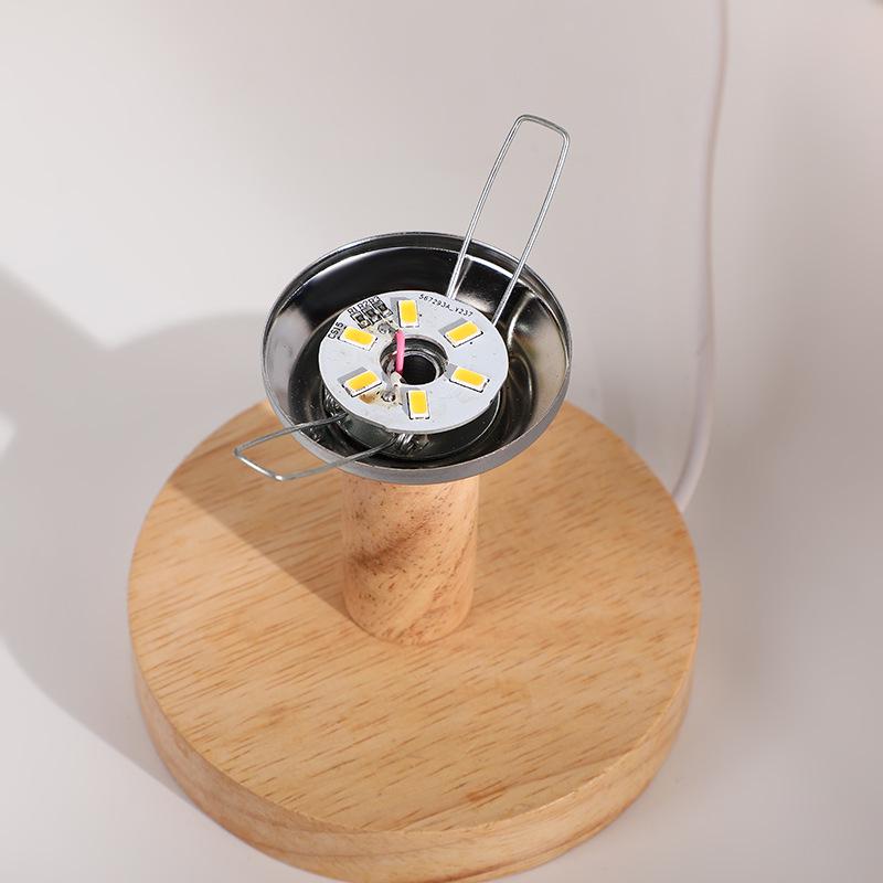 Stoff-Holzsockel Tischlampe: DIY-Softlicht, augenfreundlich, ideal für Nachttische