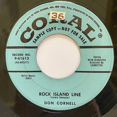 7inch Record DON CORNELL - Rock Island Line 961613 Coral 1956 US Pop Used