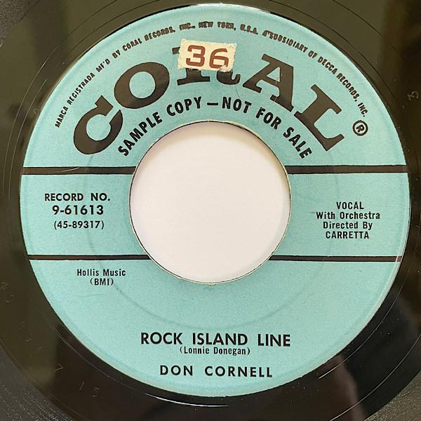 

7inch Record DON CORNELL - Rock Island Line 961613 Coral 1956 US Pop Used