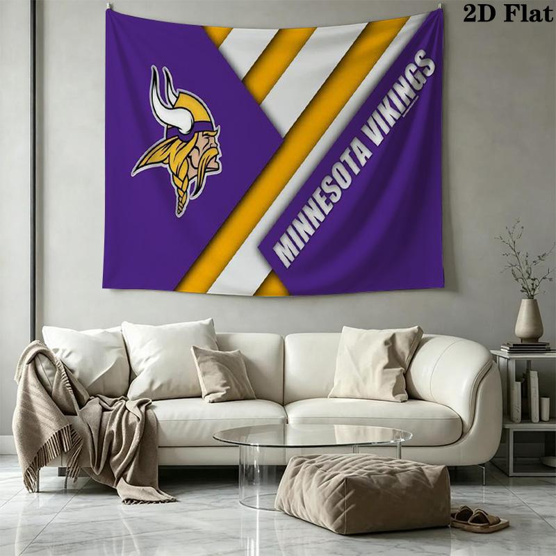 Minnesota Vikings Wall Tapestry Aesthetic Wall Hanging Printed Fabric Blanket Decorative Tapestries for Bedroom Living Room Home Decor