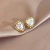 Korean Irregular Pearl Ear Cuff: Elegant Retro Stud Earrings
