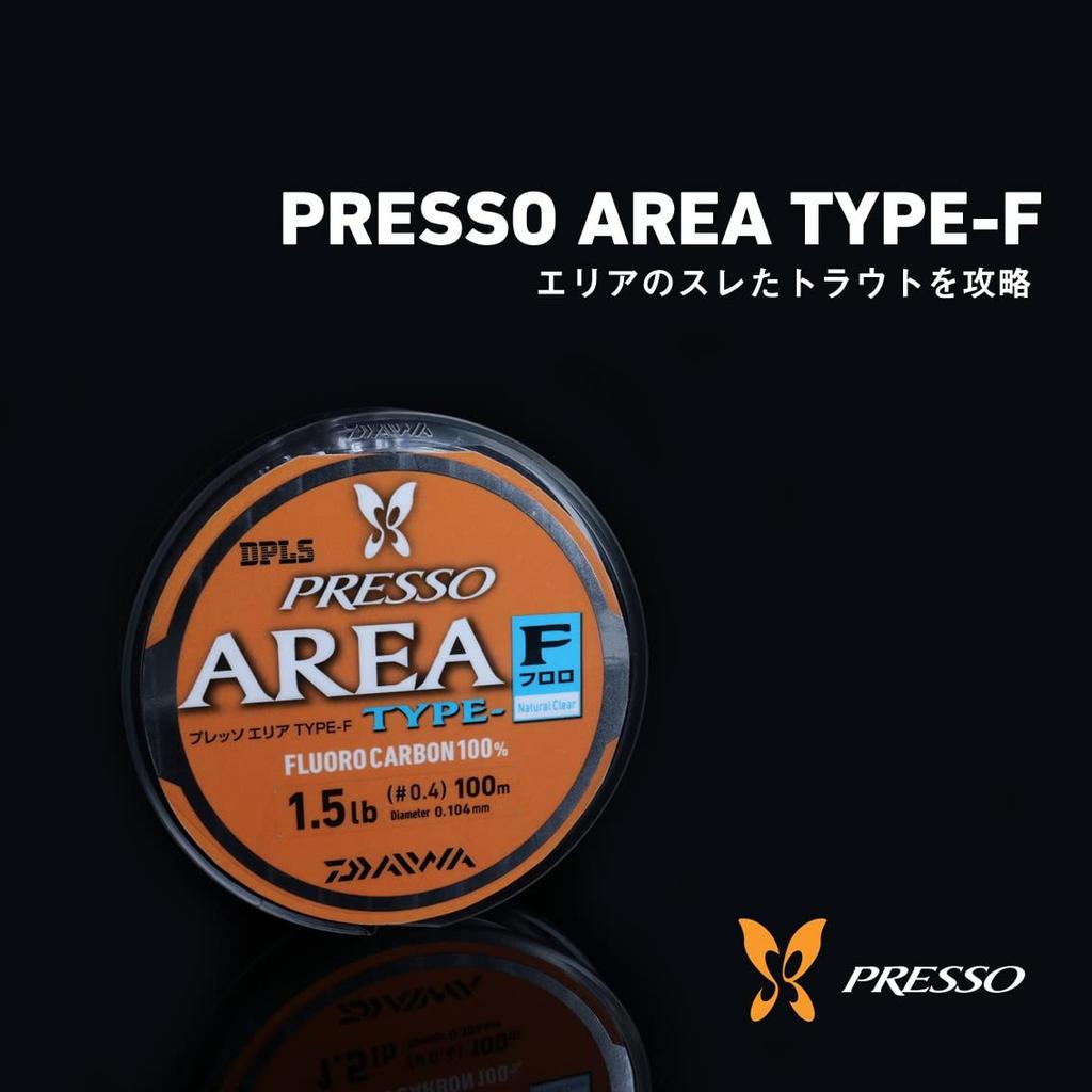 Daiwa Presso Area Type-F (Fluorocarbon) 100m 3lb (#0.8) Natural Clear