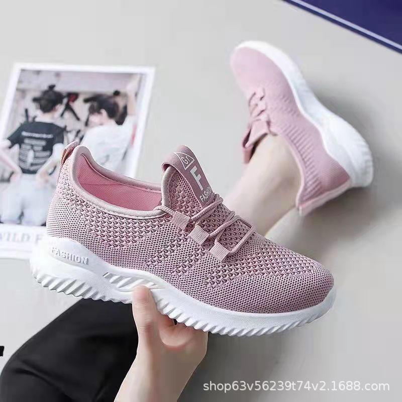 Women's Casual Sports Shoes, Women's Breathable Knitted Sports Shoes - Lightweight and Comfortable Low Top Running Shoes, Mesh Sports Shoes
